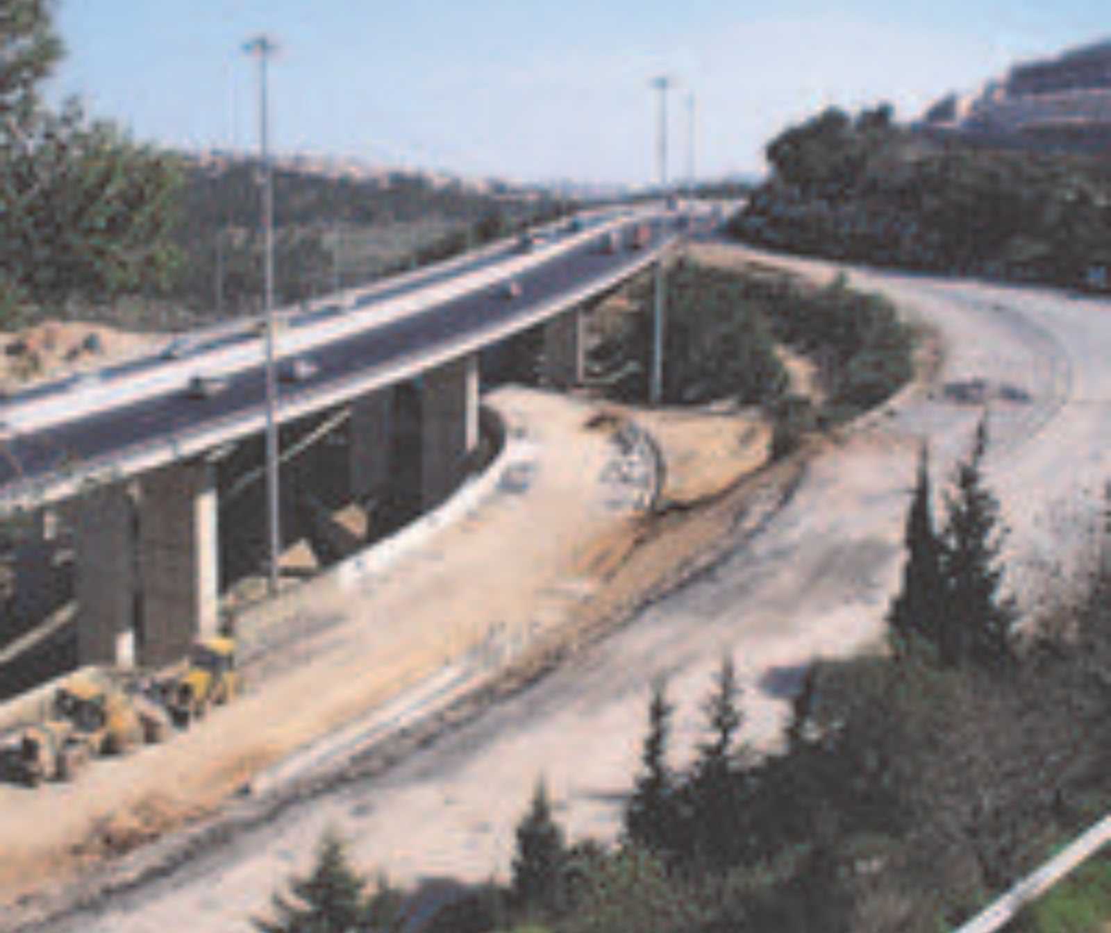 Ansicht eines Straßenbau-Abschnitts