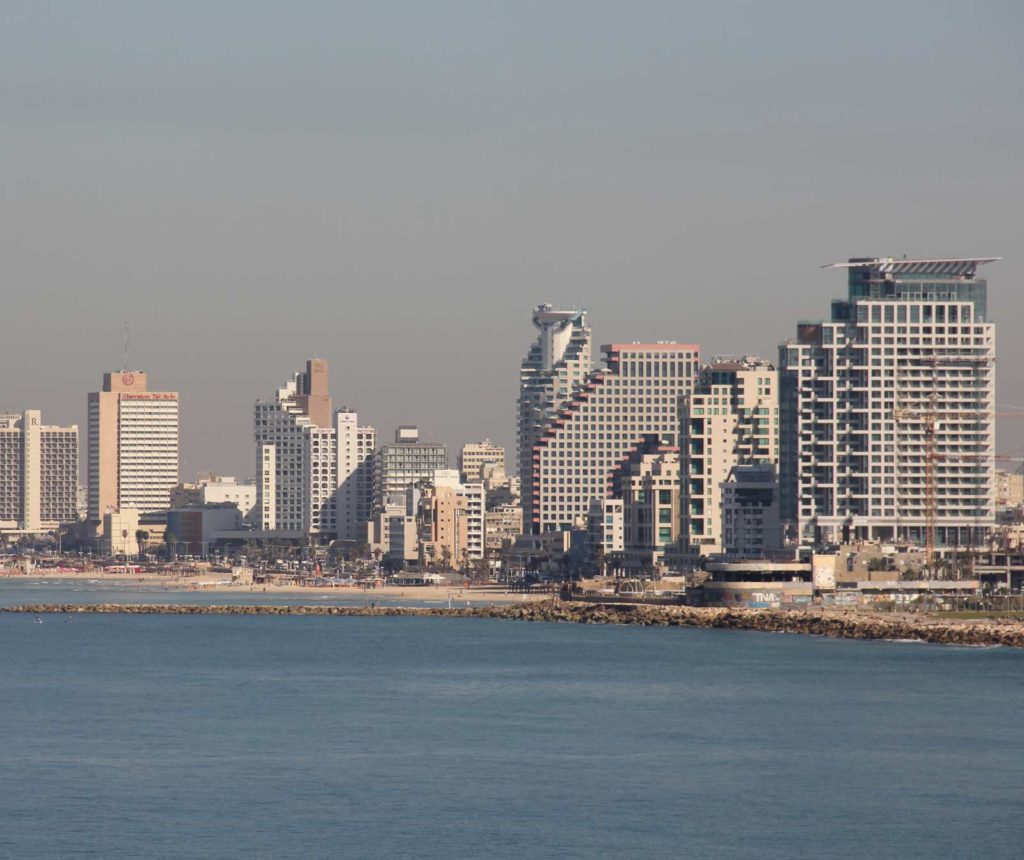tc israel tel aviv mittelmeer silhouette skyline