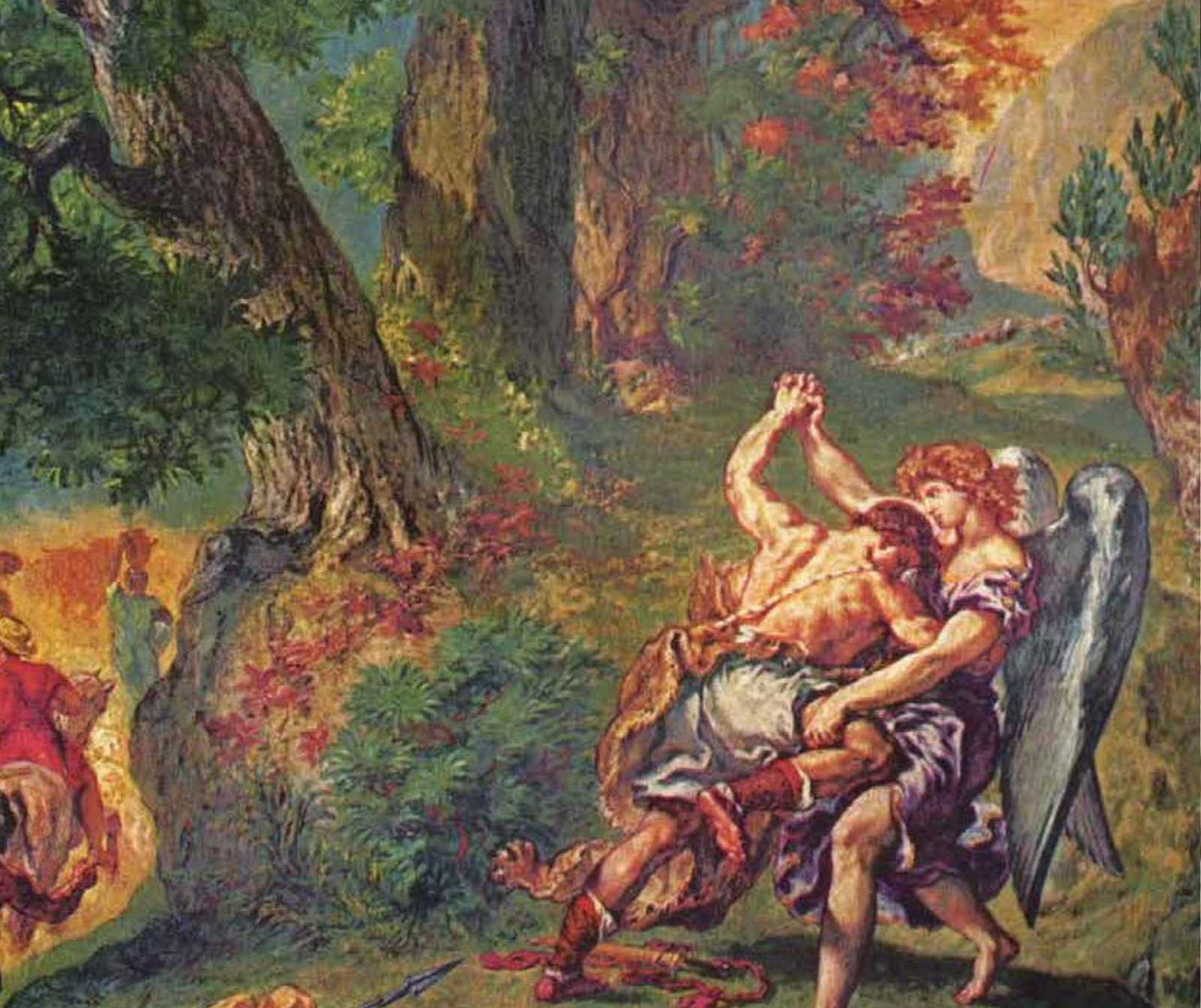 Palästina – ist das Israel? Gemälde, auf dem ein Mann mit einem Engel ringt