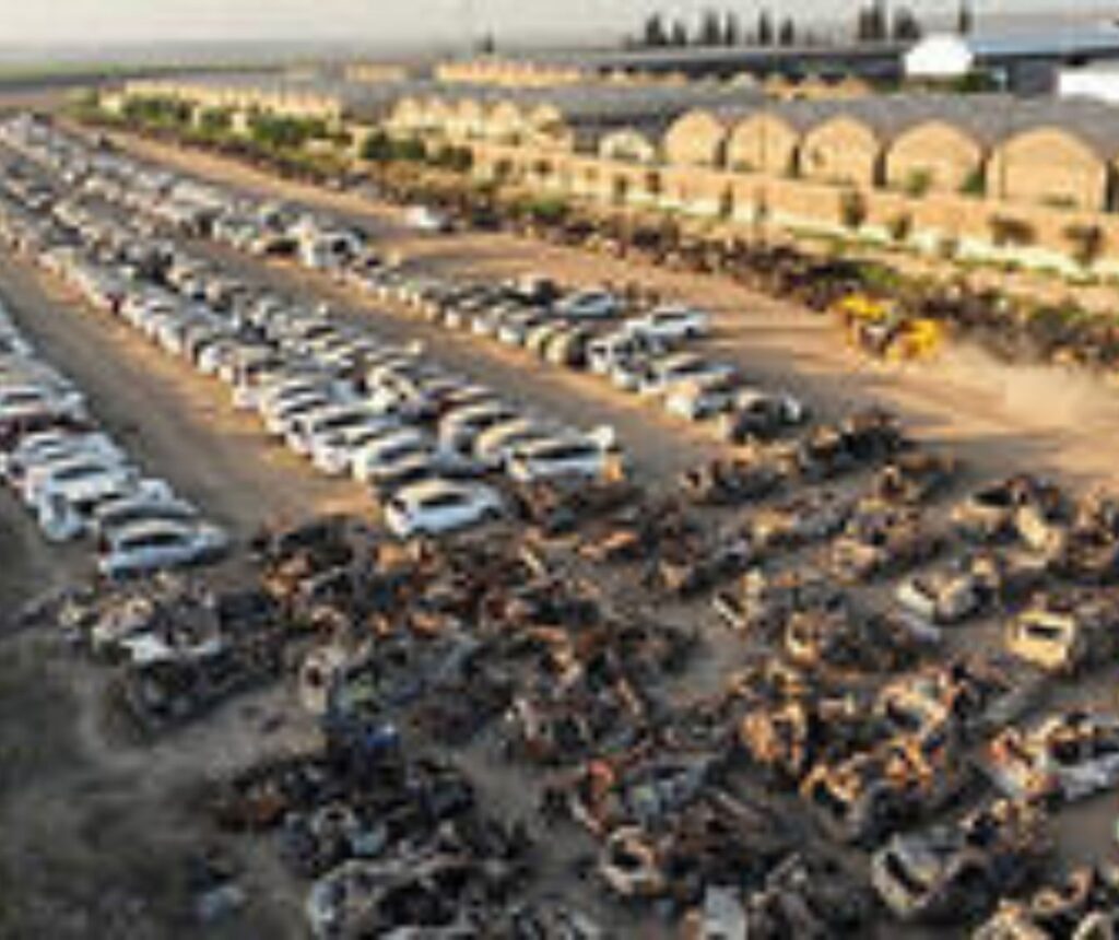 Mitarbeiter der UNRWA unter Terrorverdacht. Foto: Fahrzeuge der Festival-Teilnehmer, die am 7. Oktober von der Hamas überfallen und ermordet wurden. GPO/Mishel Amzaleg