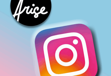 Das Logo von Arise und das Logo von Instagram