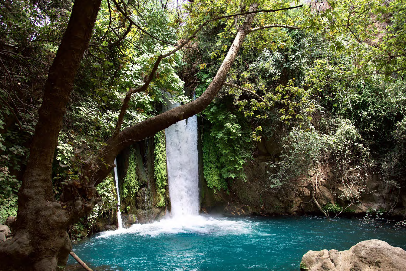 Banyas Wasserfall – einer der drei Quellflüsse des Jordan
