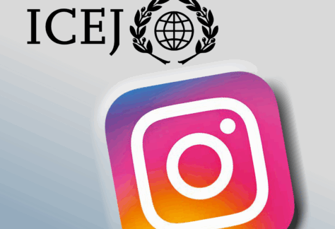 Das Logo der ICEJ und das Logo von Instagram