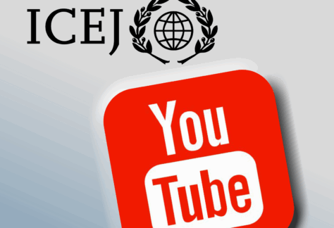 Das Logo der ICEJ und das Logo von Youtube