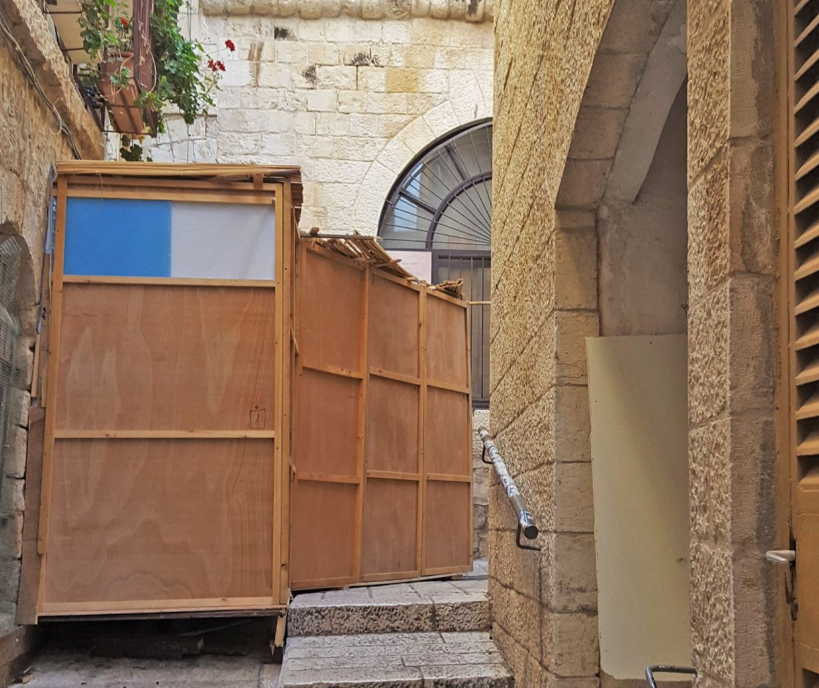 Eine Sukka im jüdischen Viertel in Jerusalem