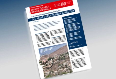 Abbildung eines Magazines. In Großen Lettern ist zu lesen: Bericht zur Lage im Norden Israels; Die acht vergessenen Kibbuzim