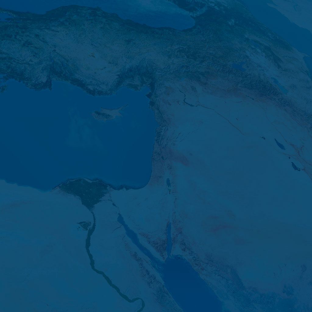 Satelitenbild von Israel und Mittleren Osten