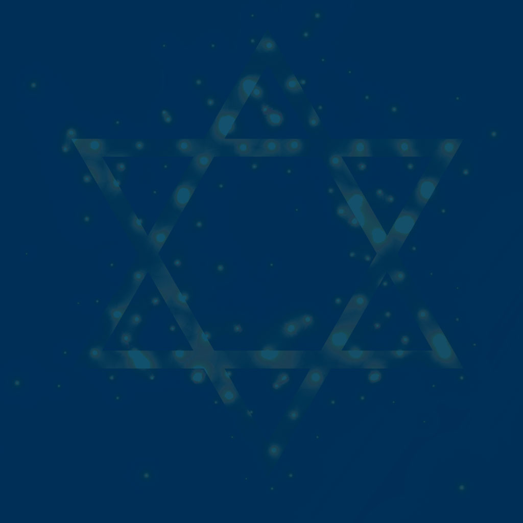 Goldener Davidstern aud blauem hintergrund