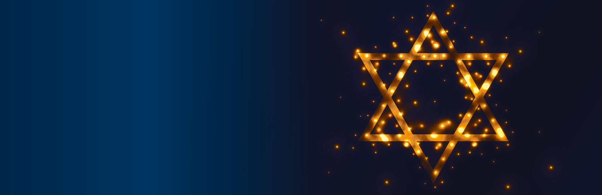 Goldener Davidstern aud blauem hintergrund