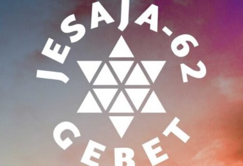 eine bunte Grafik, auf der in weißen Buchstaben steht: Jesaja-62 Gebet