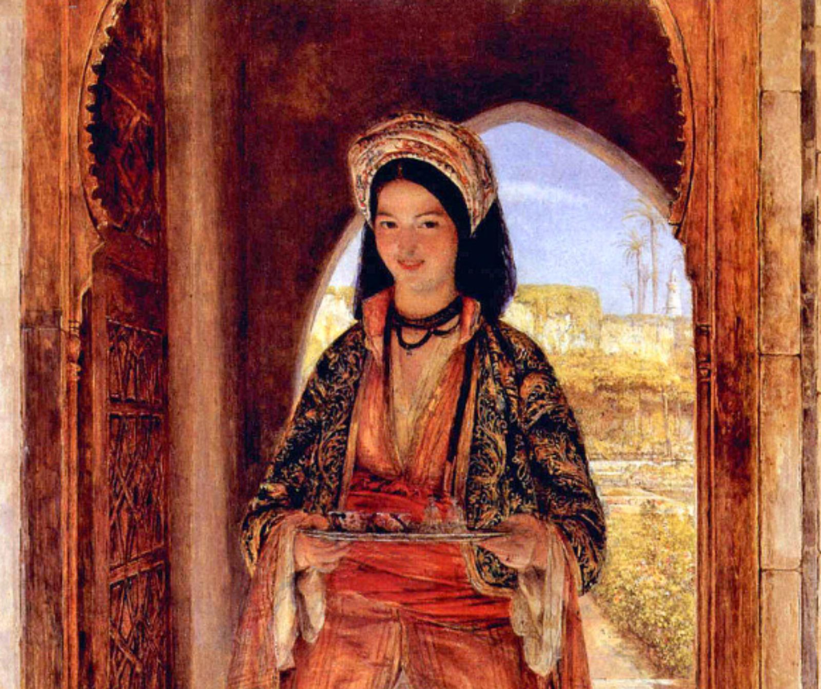 Die Kaffeeträgerin, Orientalisches Gemälde von John Frederick Lewis (1857)| Foto: Omar Sayed Mohamed [Wikipedia, gemeinfrei]